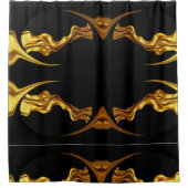 Full Liquid Gold Black Monochrome Christi Moisture Duschvorhang (Vorderseite)