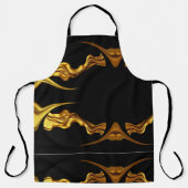 Full Liquid Gold Black Monochrome Designer Kitchen Schürze (Vorderseite)