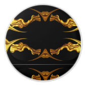 Full Liquid Gold Black Monochrome Schublade Achemp Keramikknauf (Vorderseite)
