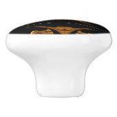 Full Liquid Gold Black Monochrome Schublade Achemp Keramikknauf (Seitenansicht)