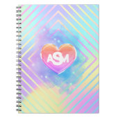 Full Monogram Magic Heart Uni Ruled Notebook Notizblock (Vorderseite)