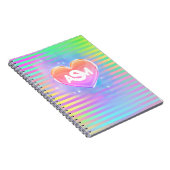 Full Monogram Magic Heart Uni-Ruled Notebook Notizblock (Rechte Seite)
