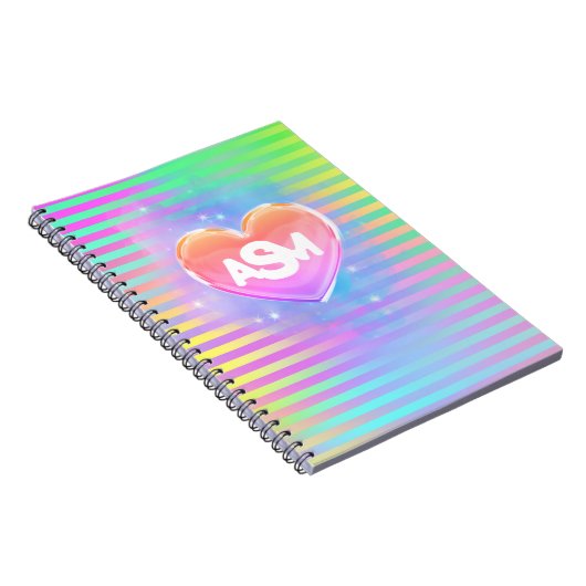 Full Monogram Magic Heart Uni-Ruled Notebook Notizblock (Rechte Seite)
