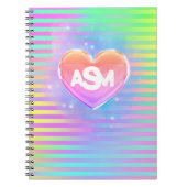 Full Monogram Magic Heart Uni-Ruled Notebook Notizblock (Vorderseite)