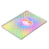 Full Monogram Magic Heart Uni Ruled Notebook Notizblock (Linke Seite)
