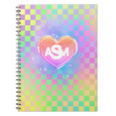 Full Monogram Magic Heart Uni Ruled Notebook Notizblock (Vorderseite)