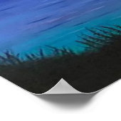 "Full Moon" Abend Ocean Scene Art Poster Print (Ecke)
