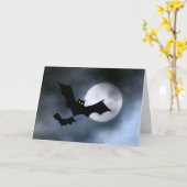 Full Moon and Bats Halloween Card Karte (Gelbe Blume)