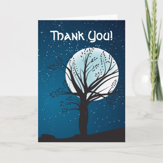 Full Moon and Stars Wedding Vielen Dank Dankeskarte (Vorderseite)