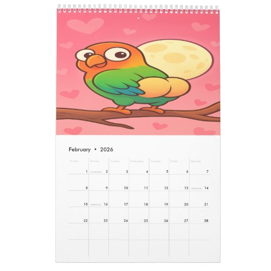 Full Moon Animals 2026 Funny Wall Calendar Kalender (Feb 2026)
