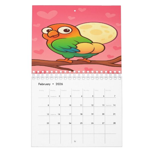 Full Moon Animals 2026 Funny Wall Calendar Kalender (Feb 2026)