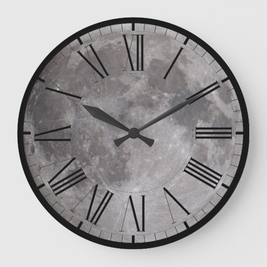 Full Moon Astronomy Image Große Wanduhr (Vorderseite)