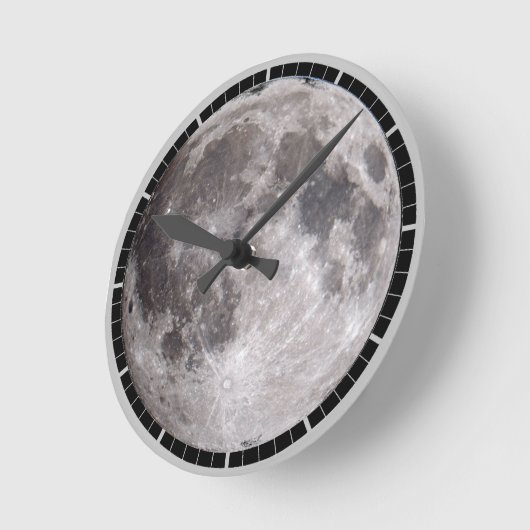 Full Moon Astronomy Image Runde Wanduhr (Winkel)