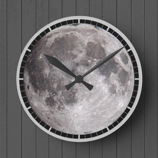 Full Moon Astronomy Image Runde Wanduhr