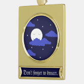Full Moon at Midnight & Stars:   Banner-Ornament Gold (Links)