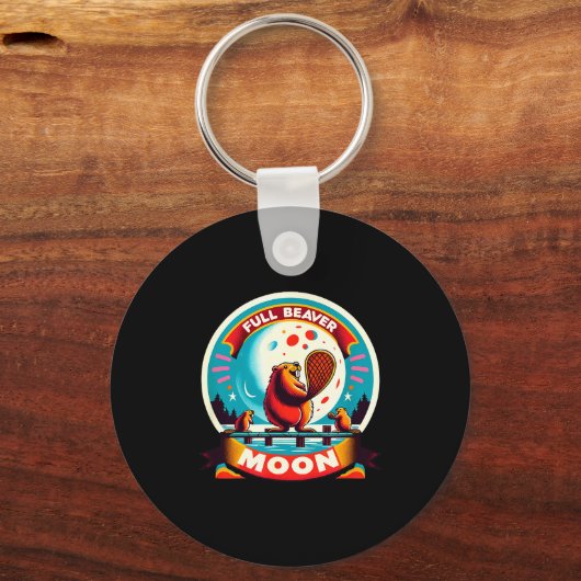 Full Moon Beaver Schlüsselanhänger (Vorderseite)