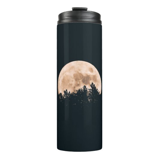 FULL MOON BEHIND A TREE SILHOUETTES THERMOSBECHER (Vorderseite)