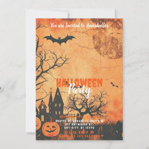Full Moon Black Birds Halloween-Party Einladung