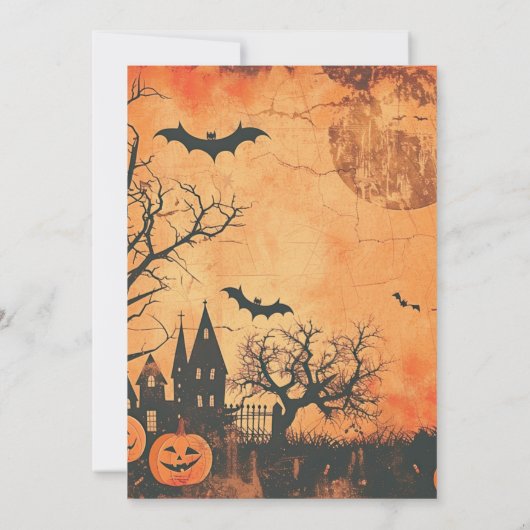 Full Moon Black Birds Halloween-Party Einladung (Rückseite)