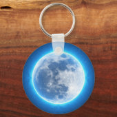 Full Moon Bright Blue Schlüsselanhänger (Vorderseite)