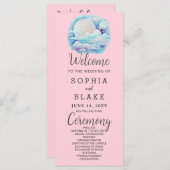 Full Moon Celestial Stars Pink Wedding Programm (Vorne/Hinten)