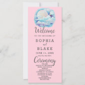 Full Moon Celestial Stars Pink Wedding Programm (Vorderseite)