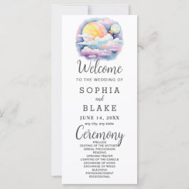 Full Moon Celestial Stars White Wedding Programm