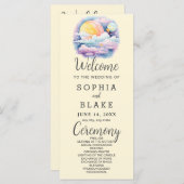 Full Moon Celestial Stars White Wedding Programm (Vorne/Hinten)