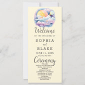 Full Moon Celestial Stars White Wedding Programm (Vorderseite)