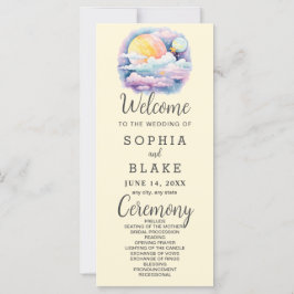 Full Moon Celestial Stars White Wedding Programm