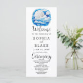 Full Moon Celestial Stars White Wedding Programm (Stehend Vorderseite)