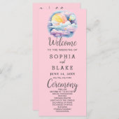 Full Moon Celestial Stars White Wedding Programm (Vorne/Hinten)