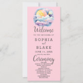 Full Moon Celestial Stars White Wedding Programm (Vorderseite)