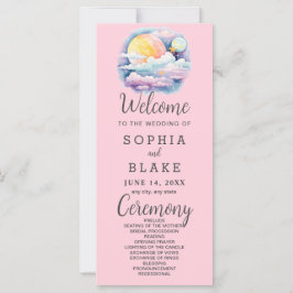 Full Moon Celestial Stars White Wedding Programm