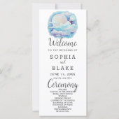 Full Moon Celestial Stars White Wedding Programm (Vorderseite)