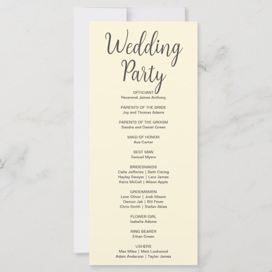 Full Moon Celestial Stars Yellow Wedding Program (Rückseite)