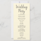 Full Moon Celestial Stars Yellow Wedding Program (Rückseite)