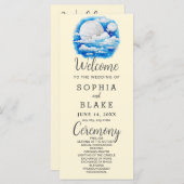 Full Moon Celestial Stars Yellow Wedding Program (Vorne/Hinten)