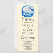 Full Moon Celestial Stars Yellow Wedding Program (Vorderseite)