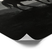 Full Moon Desert Print - Silver Night Western Poster (Ecke)