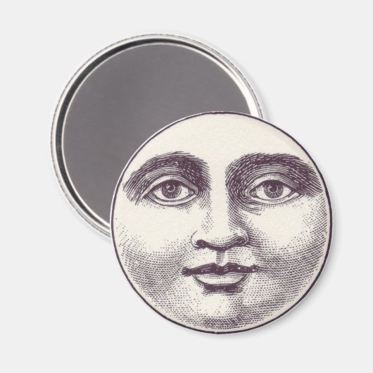 Full Moon Face Magnet (Vorderseite/Rückseite)