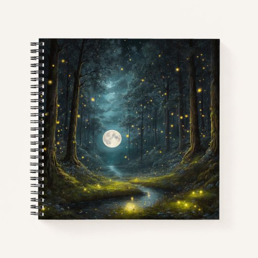 Full Moon & Firefrefly Hard Cover Journal Notizblock (Vorderseite)