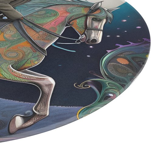 Full Moon Halloween Reitsport Schneidebrett (Ecke)