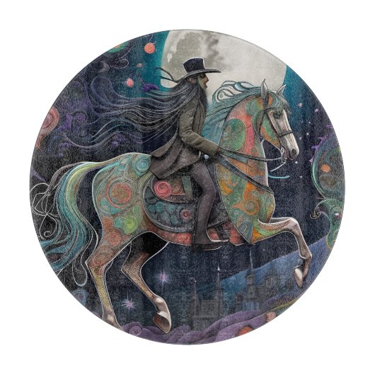 Full Moon Halloween Reitsport Schneidebrett (Vorderseite)