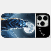 Full Moon Highlights Howling Wolf Case-Mate iPhone Hülle (Rückseite (Horizontal))