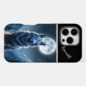 Full Moon Highlights Howling Wolf iPhone Hülle (Rückseite (Horizontal))
