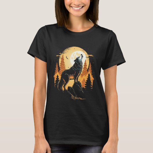 Full Moon Howling Wolf Wolves   1 T-Shirt (Vorderseite)