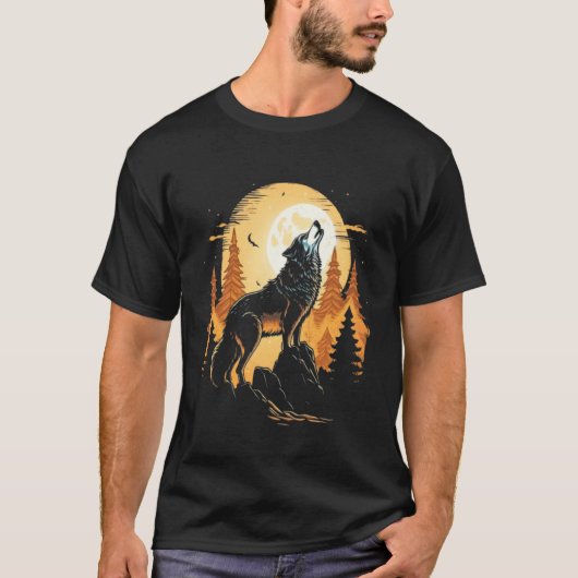 Full Moon Howling Wolf Wolves   1 T-Shirt (Vorderseite)