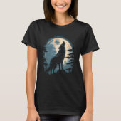 Full Moon Howling Wolf Wolves 2 T-Shirt (Vorderseite)