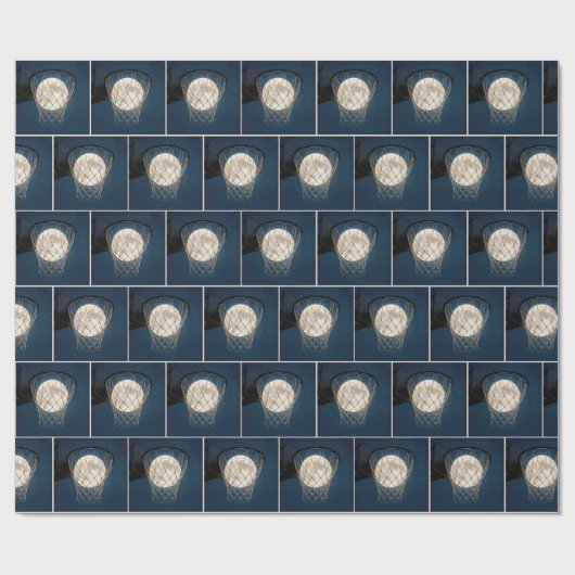 Full Moon In a Basketball Net Geschenkpapier (Flach)